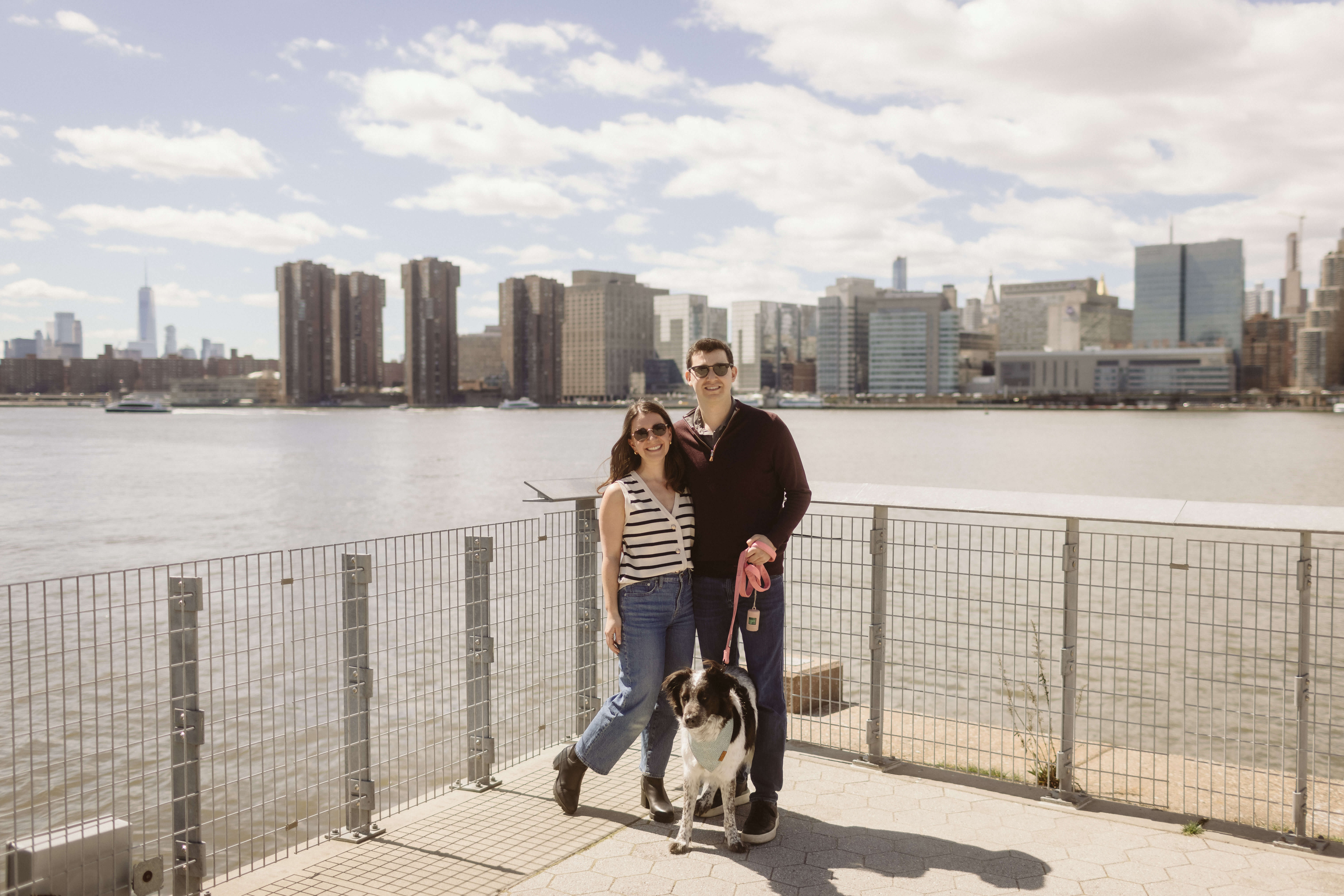 Outdoor engagement session in Gantry Park in Long Island City. Photo by OkCrowe Photography.