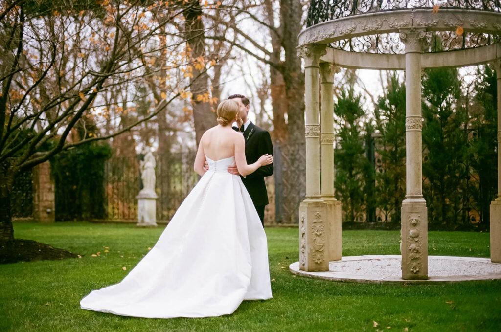 Bride and groom first look in the TPC Jasna Polana Prince Albert Suite. Photo by OkCrowe Photography.