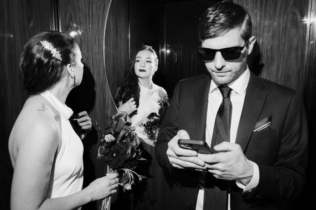 Bride and groom portraits at the 33 Seaport Hotel. Photo by OkCrowe Photography.