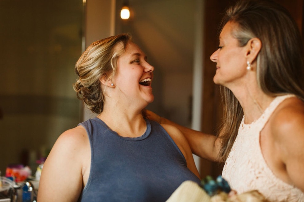 bride greeting guests