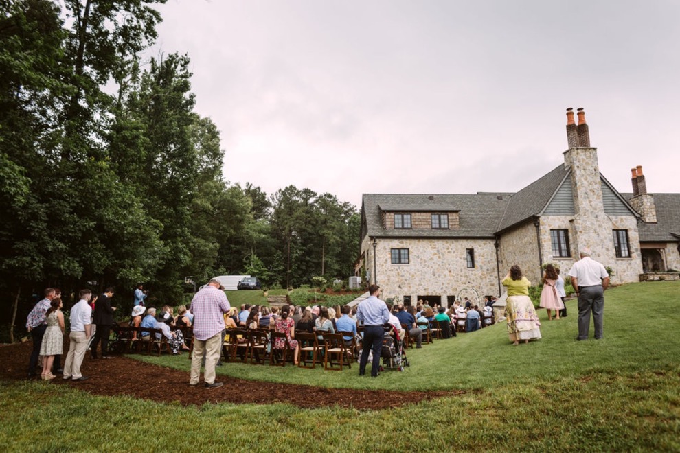 outdoor Georgia backyard wedding ceremony