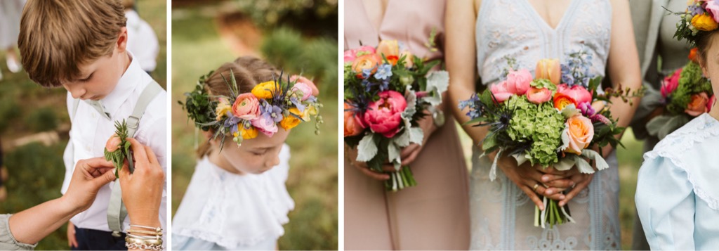 Bridal party portraits at southern farm wedding