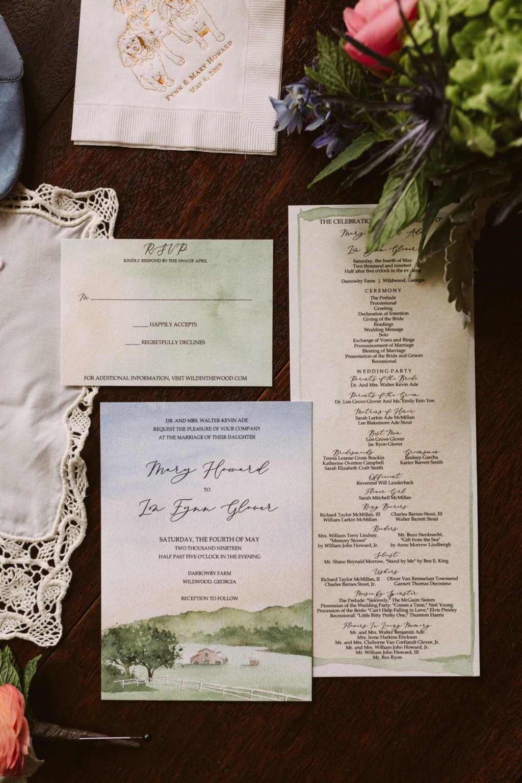 rustic southern wedding invitations