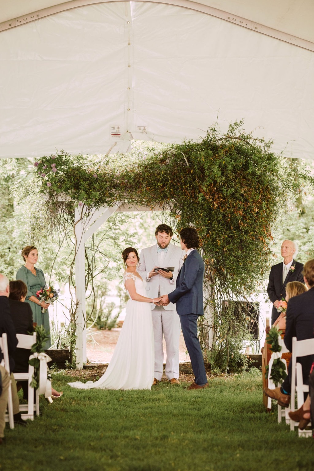 ceremony details at southern family farm wedding