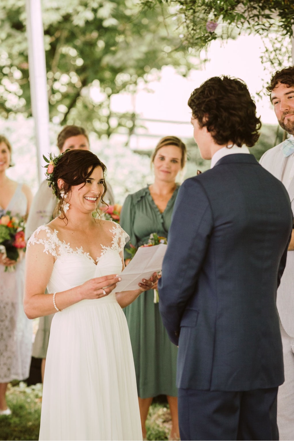 ceremony details at southern family farm wedding