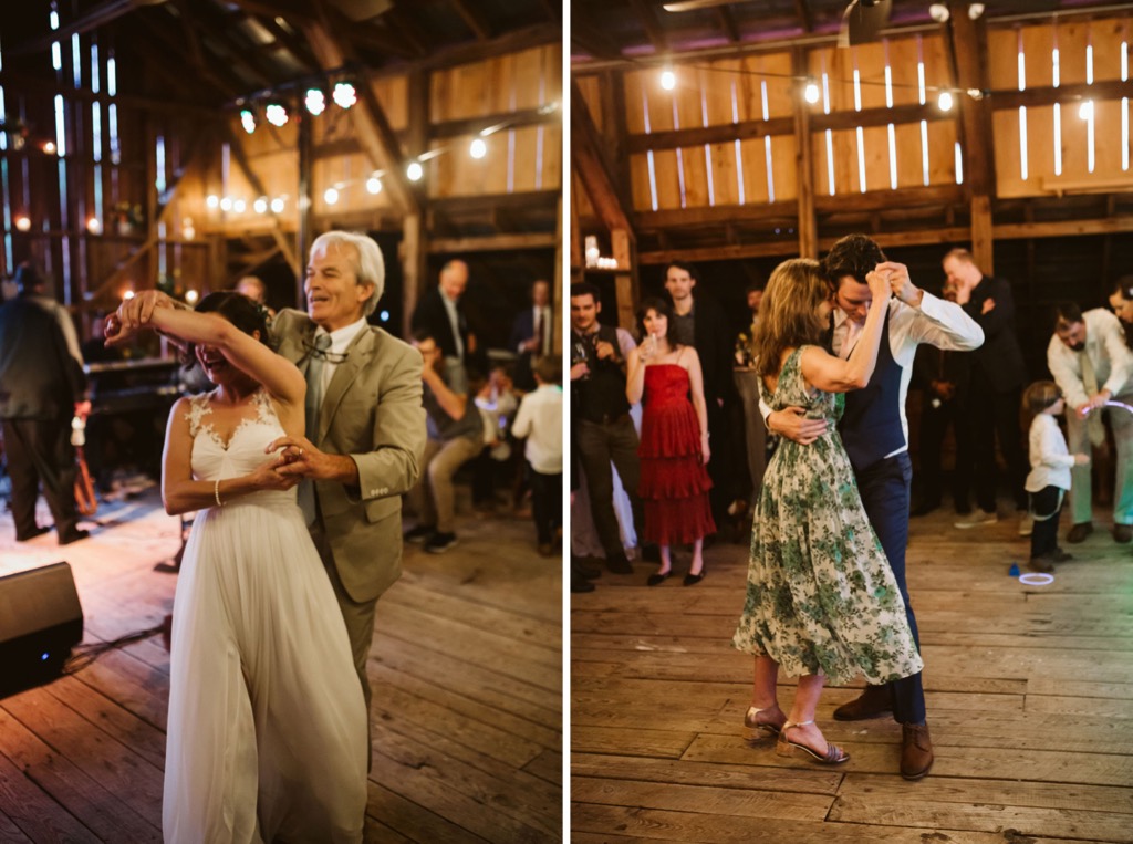 Southern barn wedding reception dances 