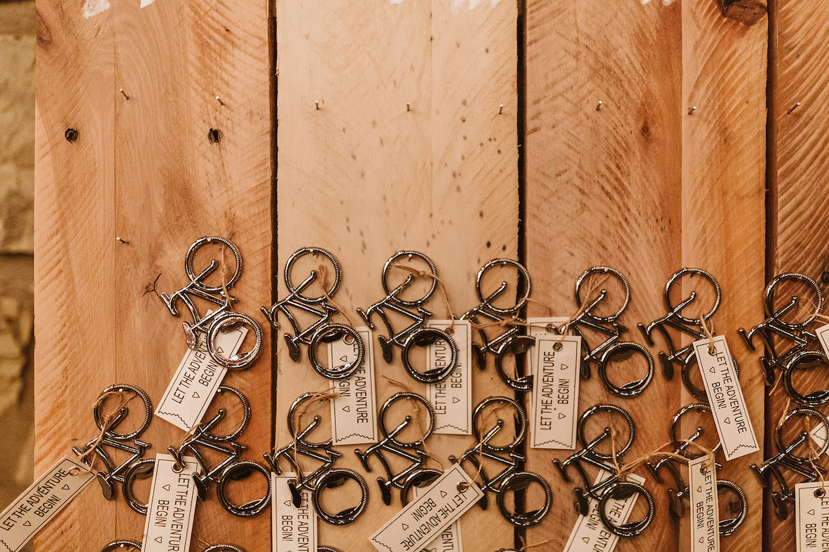 metal bicycle wedding favors