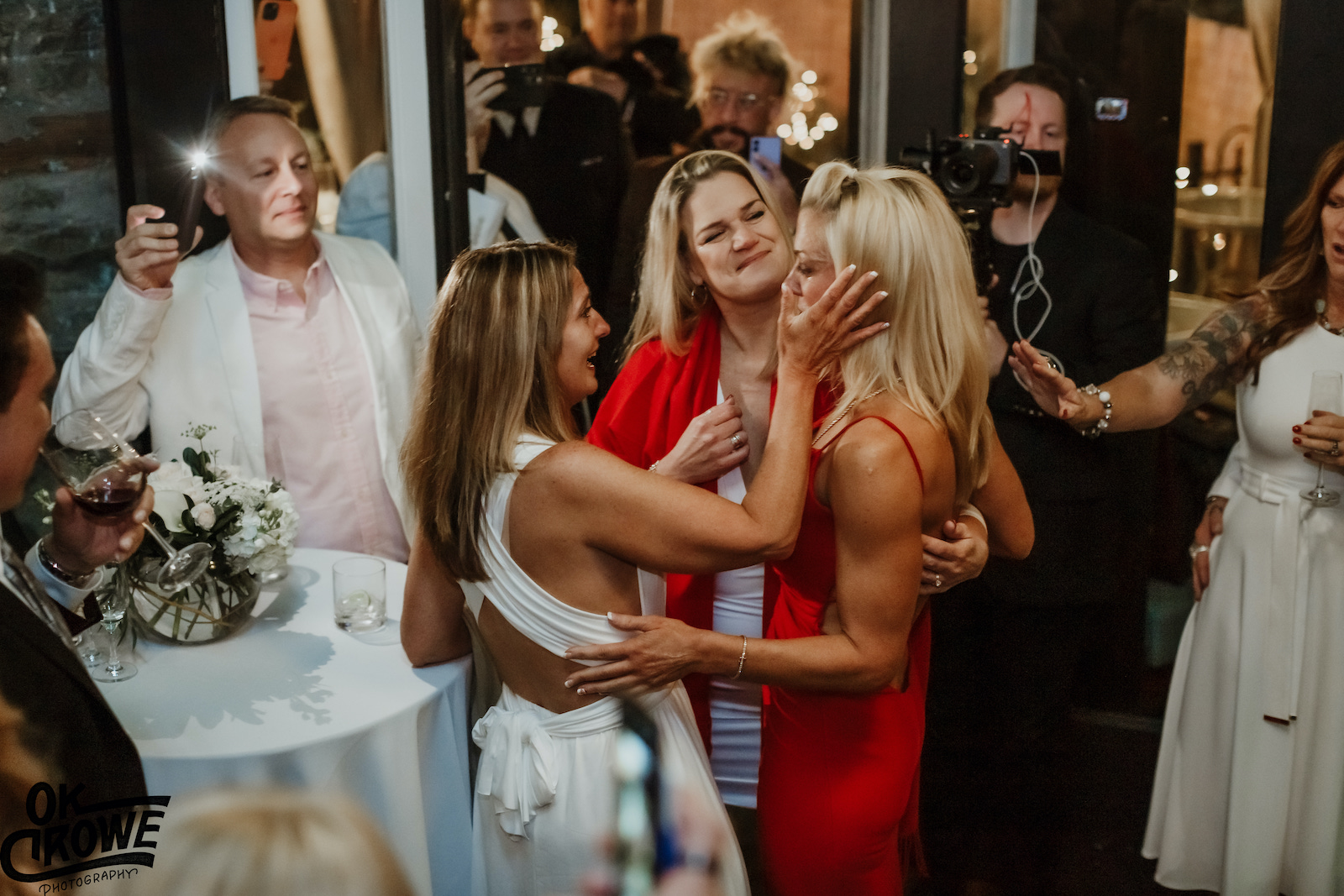 Payge McMahon Page's friends congratulate her after her surprise proposal to Diamond Dallas Page