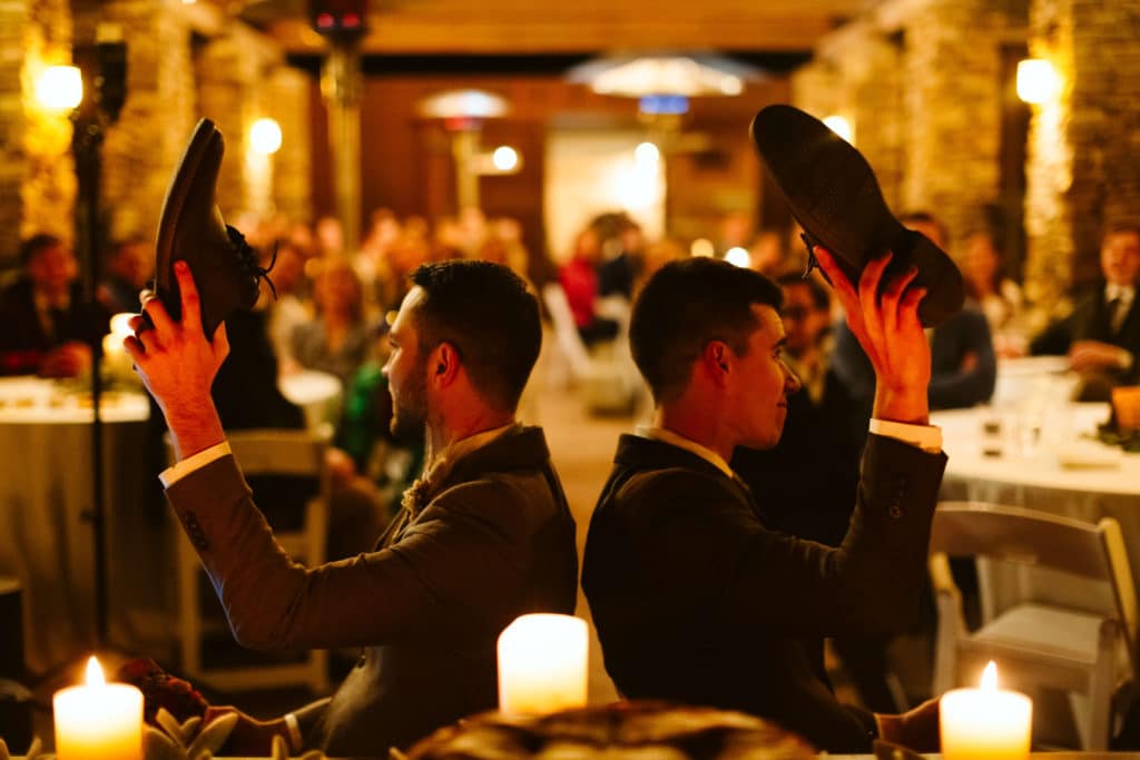 Rustic reception at Myers Point. Photo by OkCrowe Photography.