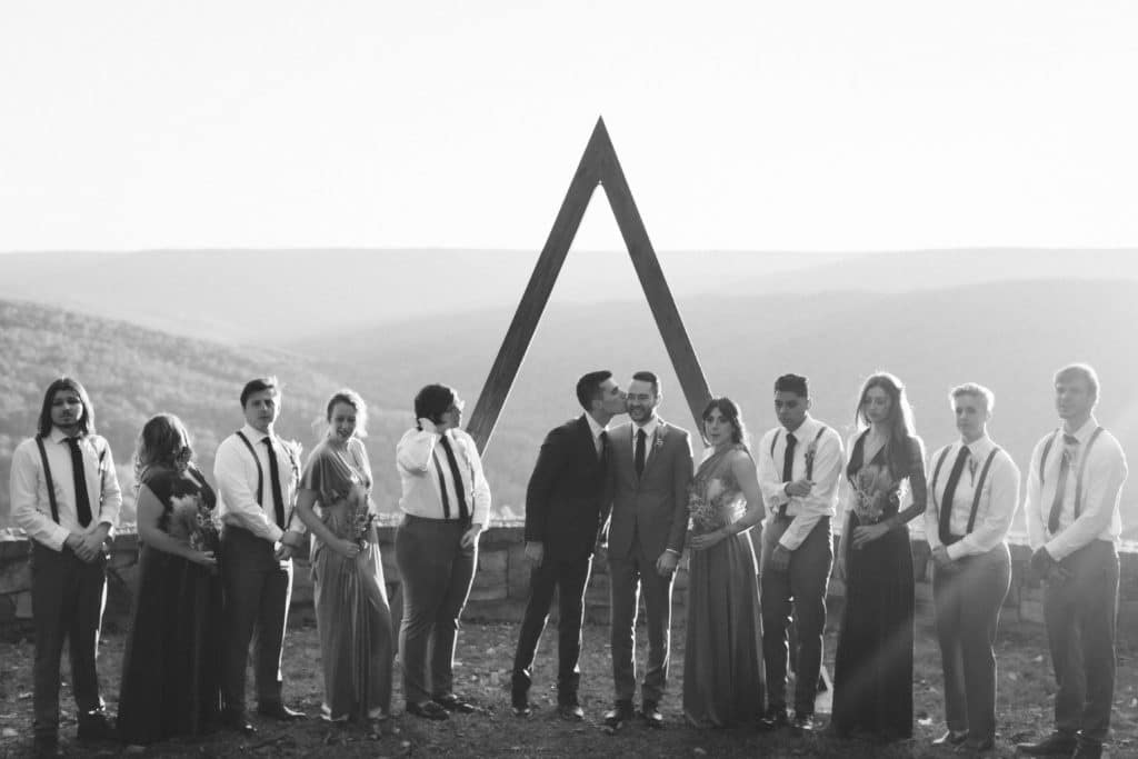 Autumn sunset ceremony at Myers Point. Photo by OkCrowe Photography.