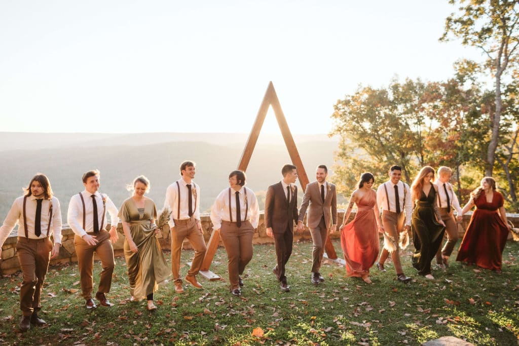 Autumn sunset ceremony at Myers Point. Photo by OkCrowe Photography.