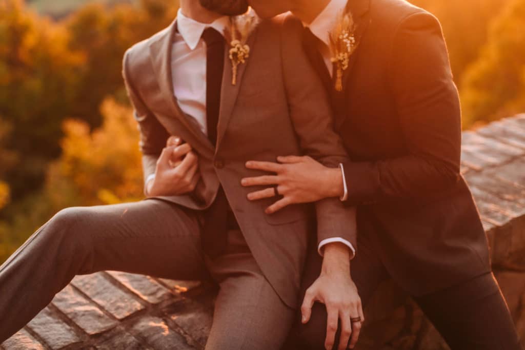 Golden hour newlywed portraits at Myers Point. Photo by OkCrowe Photography.