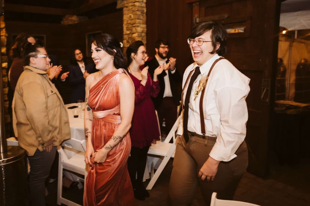 Rustic reception at Myers Point. Photo by OkCrowe Photography.