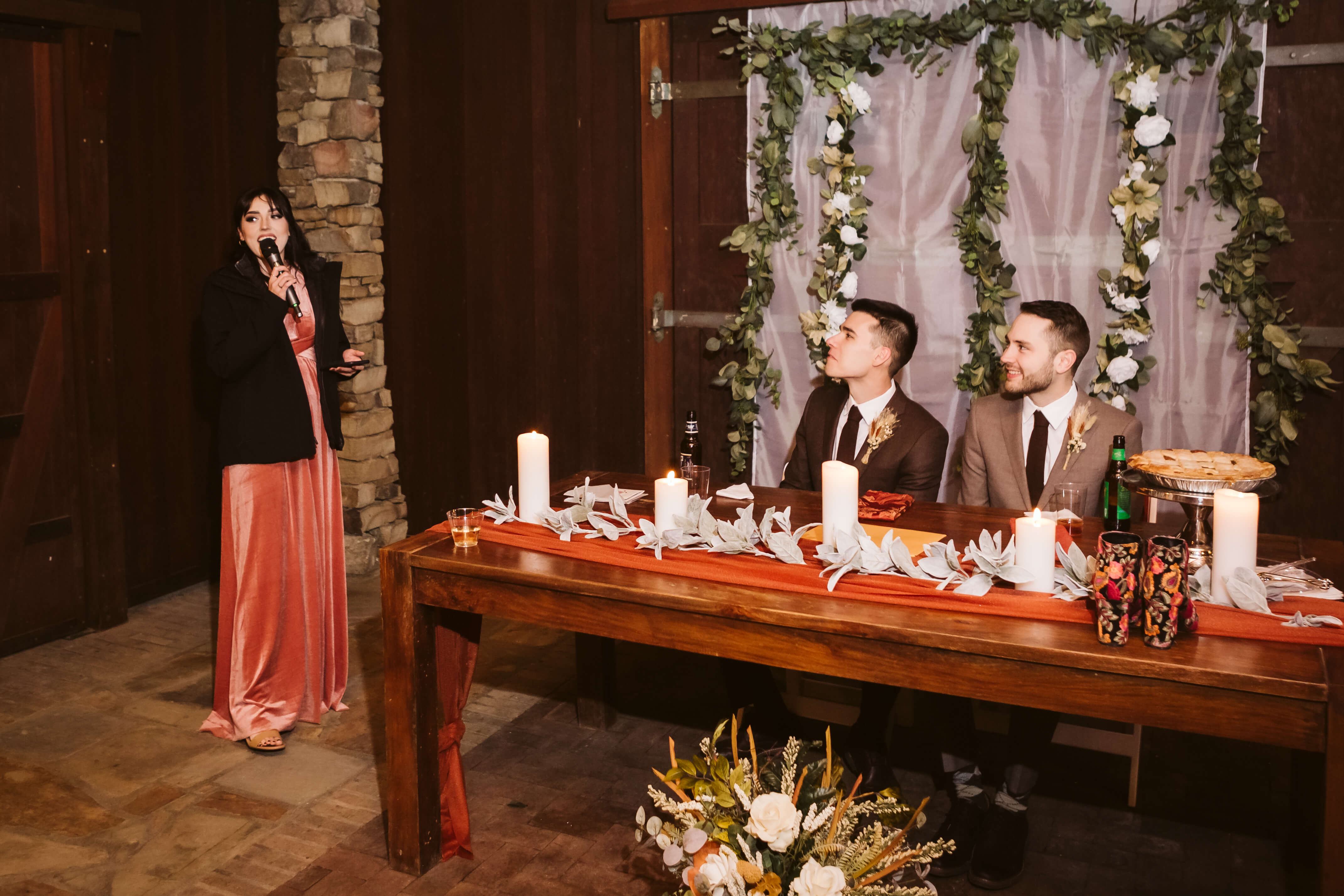 Rustic reception at Myers Point. Photo by OkCrowe Photography.