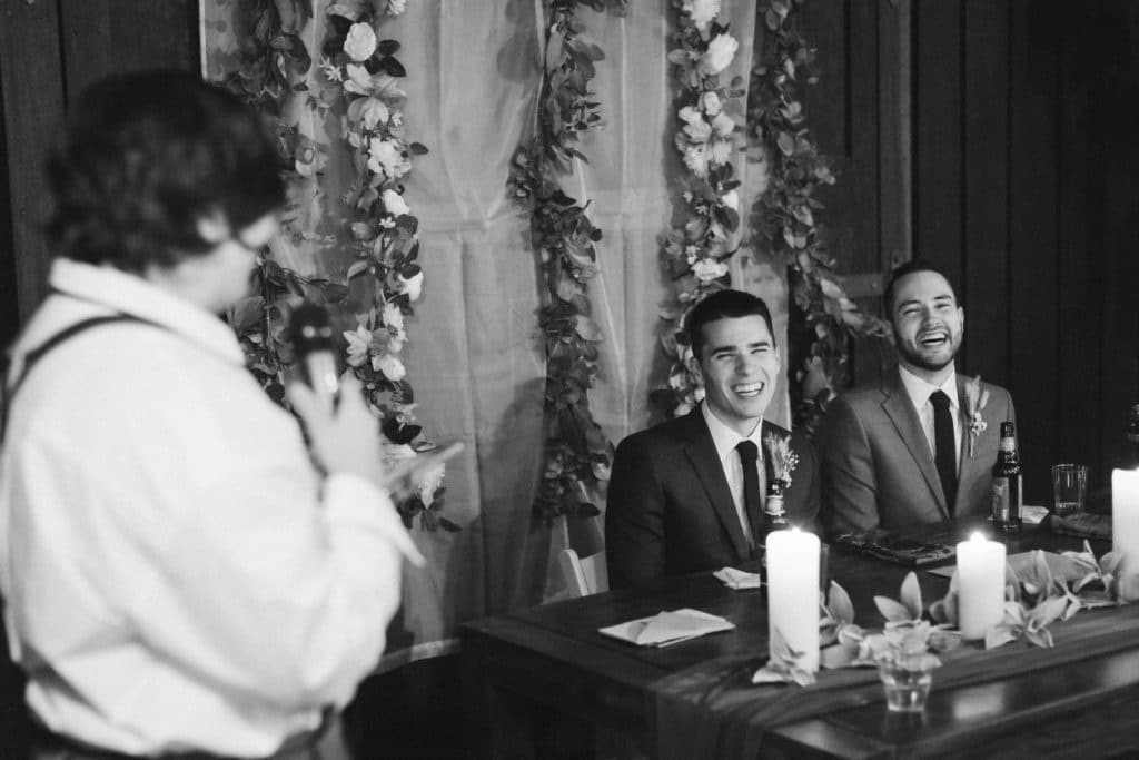 Rustic reception at Myers Point. Photo by OkCrowe Photography.