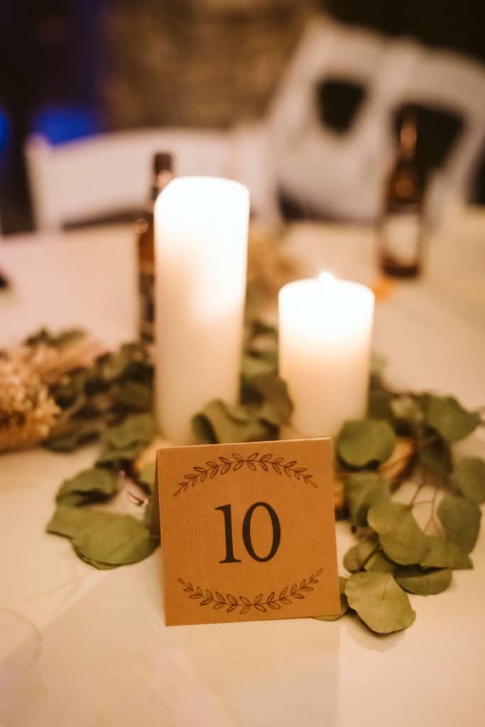 Rustic reception at Myers Point. Photo by OkCrowe Photography.