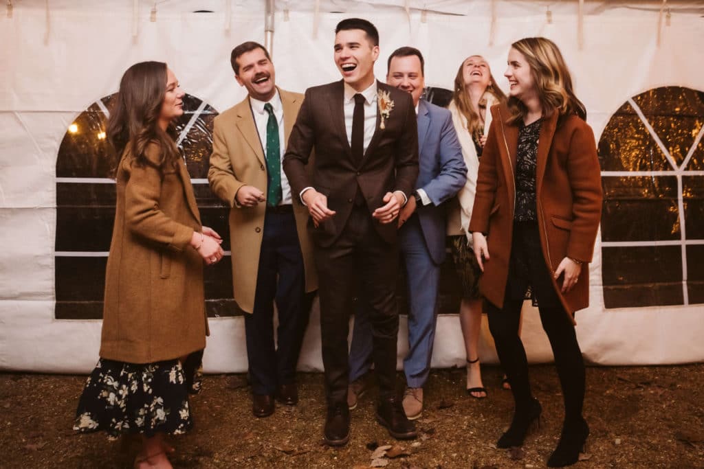 Rustic reception at Myers Point. Photo by OkCrowe Photography.