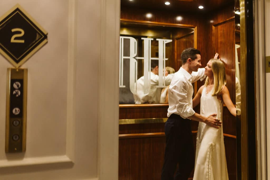 A timeless engagement session at the Read House in Chattanooga. Photo by OkCrowe Photography.