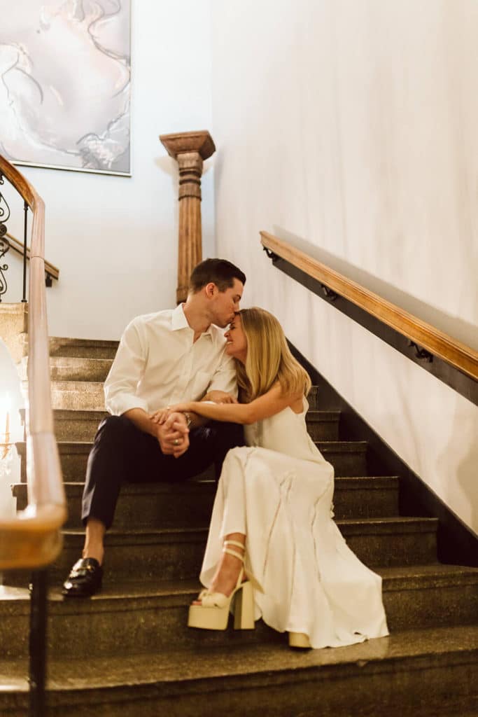 A timeless engagement session at the Read House in Chattanooga. Photo by OkCrowe Photography.