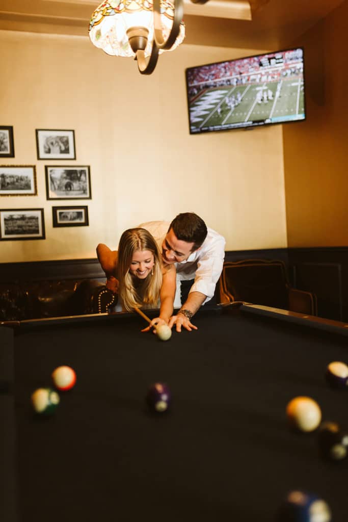 A timeless engagement session at the Read House in Chattanooga. Photo by OkCrowe Photography.