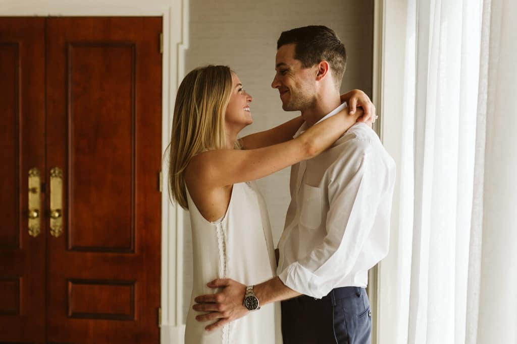 A timeless engagement session at the Read House in Chattanooga. Photo by OkCrowe Photography.