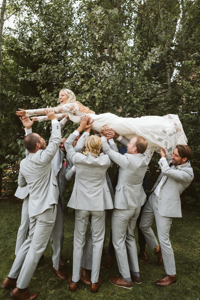 Wedding party portraits at the Westshore Cafe and Inn. Photo by OkCrowe Photography.