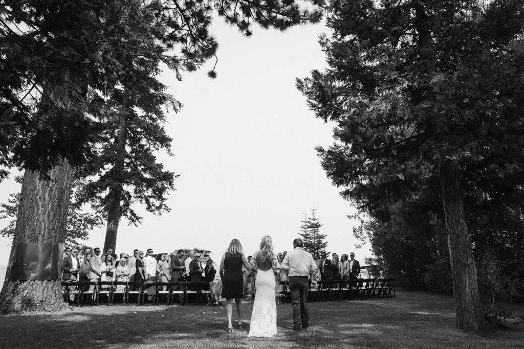 Lakeshore wedding at the Westshore Cafe and Inn. Photo by OkCrowe Photography.