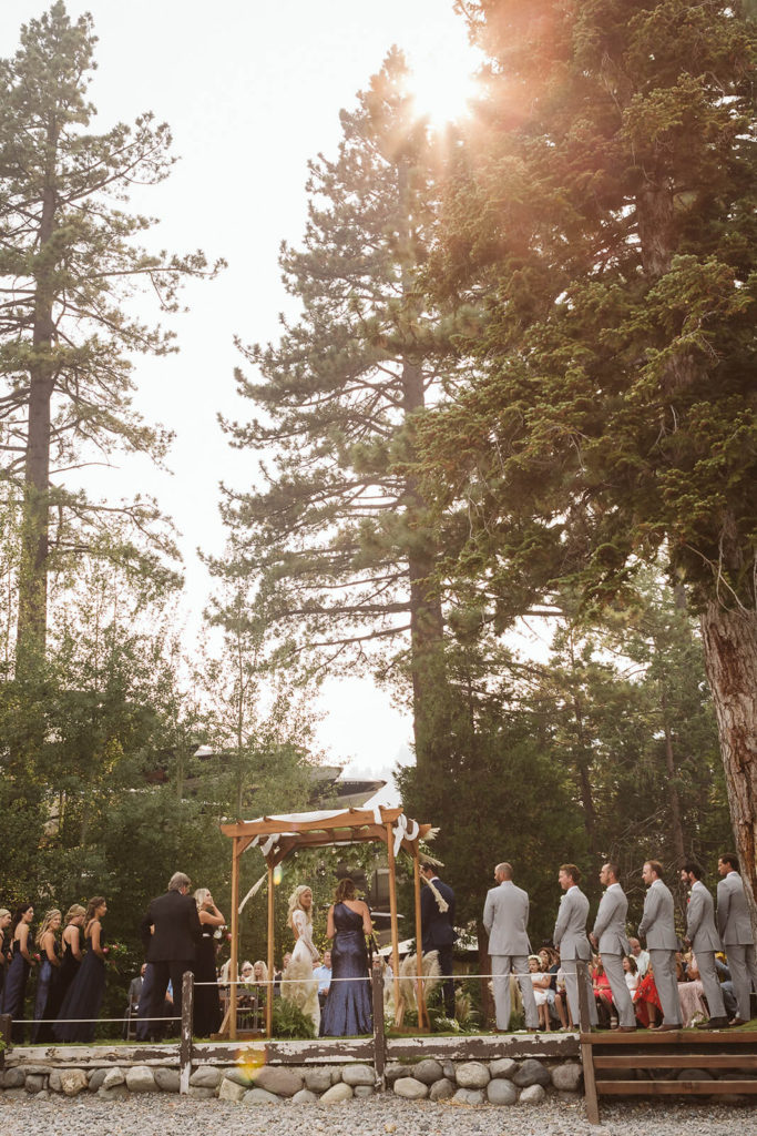 Lakeshore wedding at the Westshore Cafe and Inn. Photo by OkCrowe Photography.