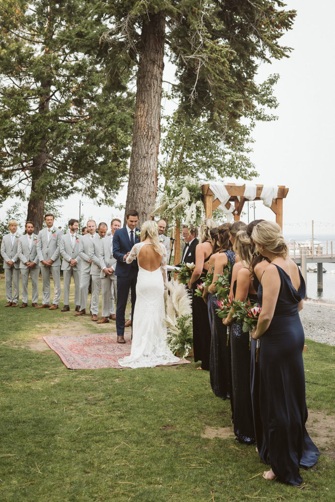 Lakeshore wedding at the Westshore Cafe and Inn. Photo by OkCrowe Photography.