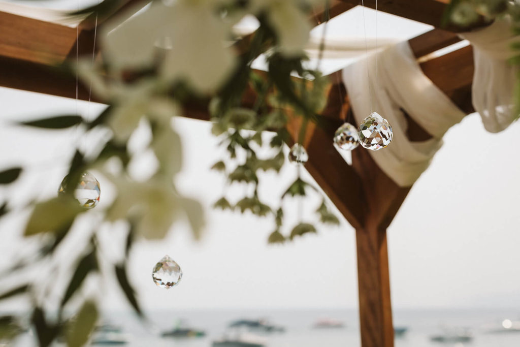 Lakeshore wedding at the Westshore Cafe and Inn. Photo by OkCrowe Photography.