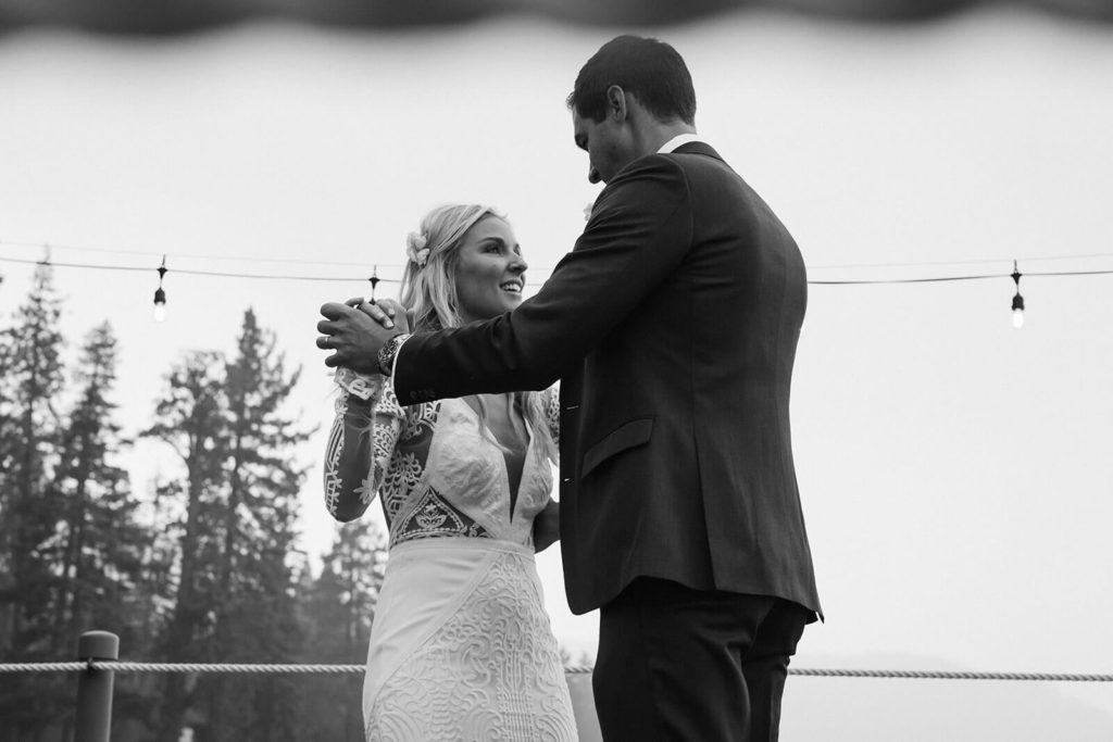 Bride and groom newlywed portraits at the Westshore Cafe and Inn. Photo by OkCrowe Photography.