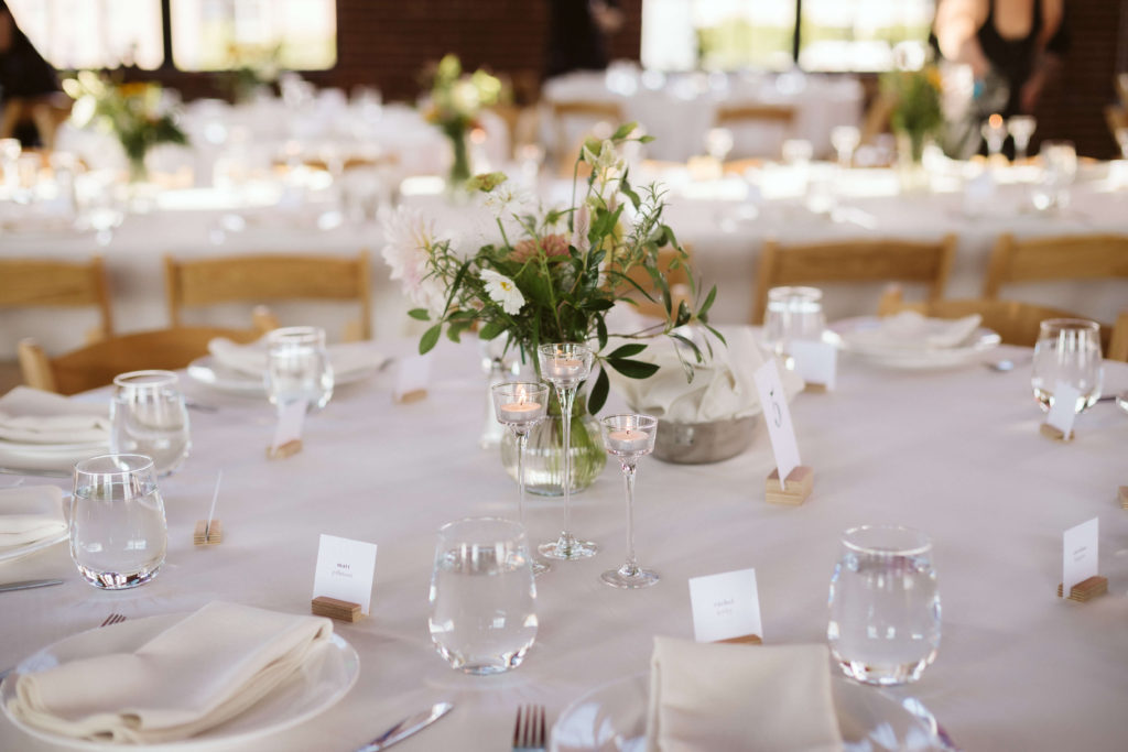 Modern industrial wedding reception at the Turnbull Building in Chattanooga with colorful balloon installation. Photo by OkCrowe Photography.