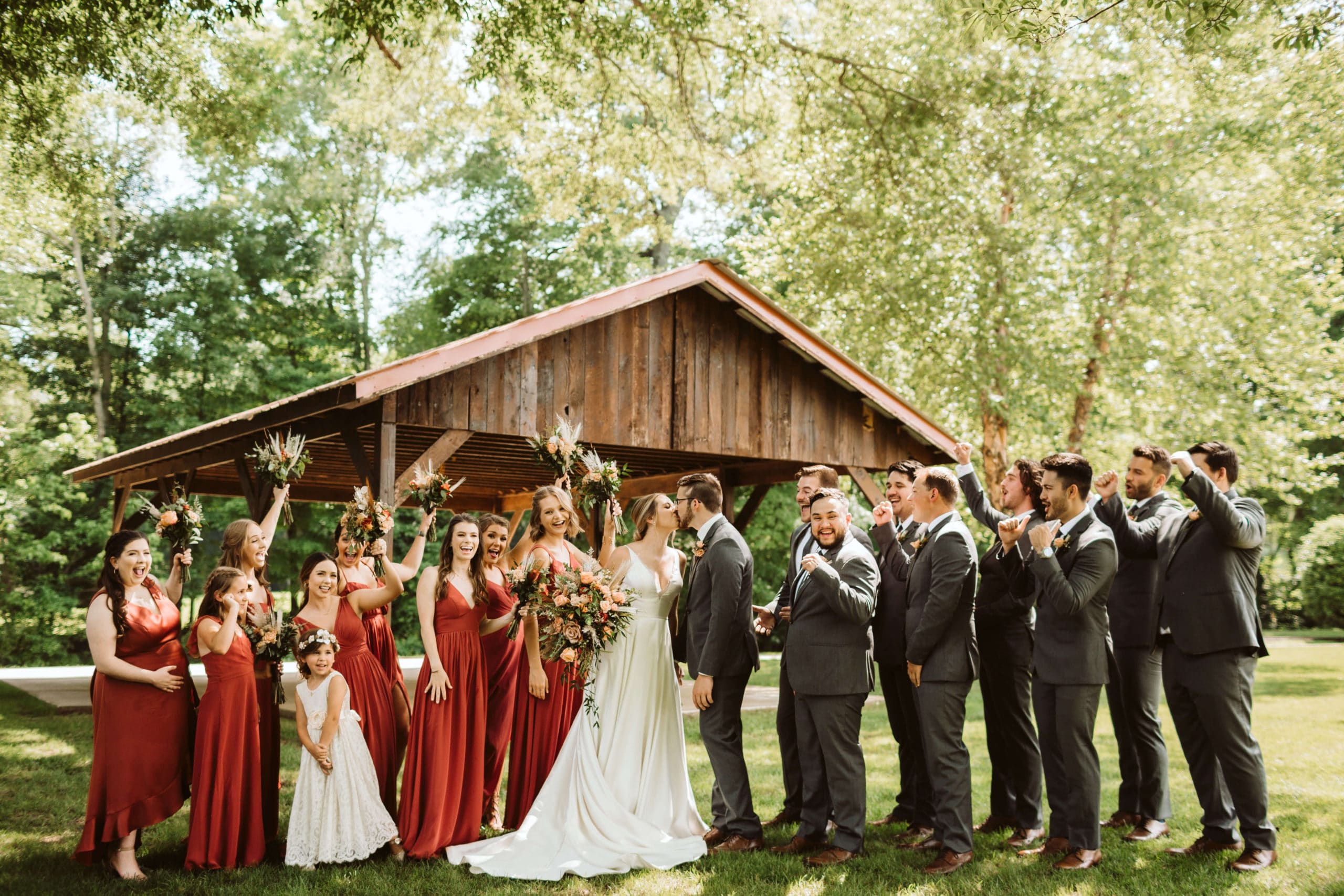 Wedding party portraits at Ocoee Crest. Photo by OkCrowe Photography.