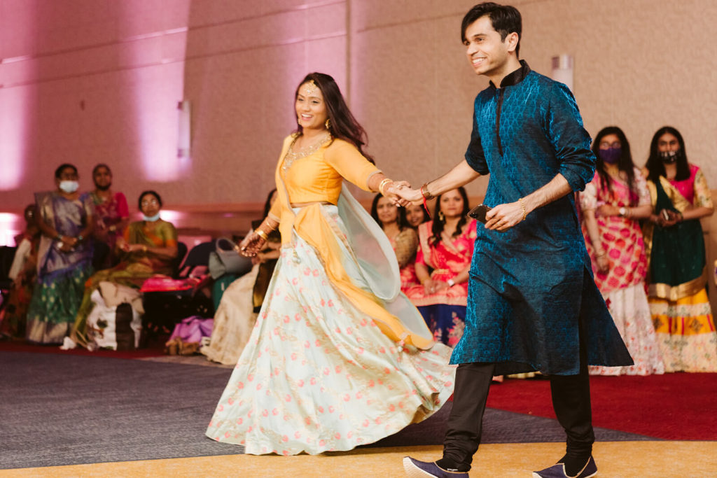 Performances during Sangeet. Photo by OkCrowe Photography.