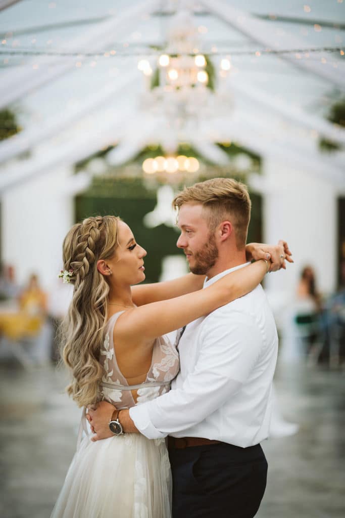 Greenhouse wedding reception at the Venue at Lilly Lou's. Photo by OkCrowe Photography.