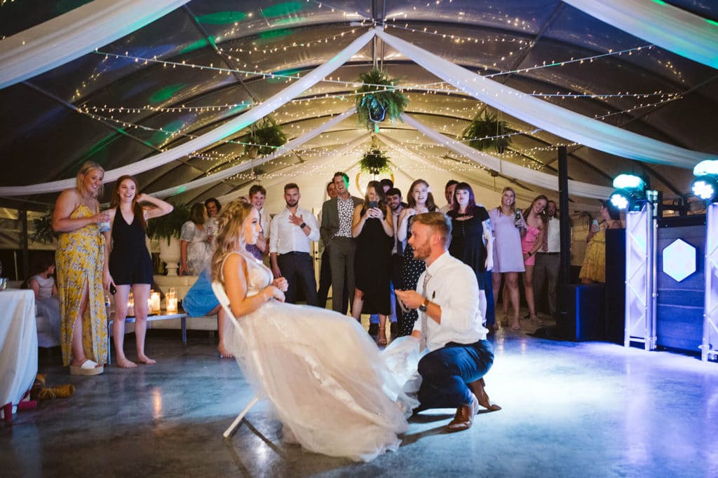 Greenhouse wedding reception at the Venue at Lilly Lou's. Photo by OkCrowe Photography.