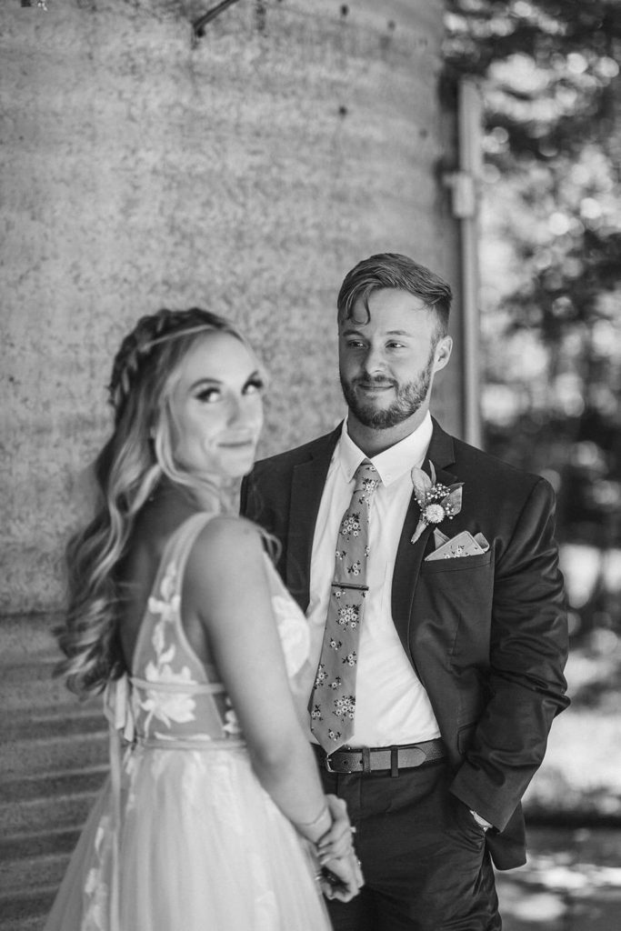 Reading private notes to each other and first look session at the Venue at Lilly Lou's. Photo by OkCrowe Photography.