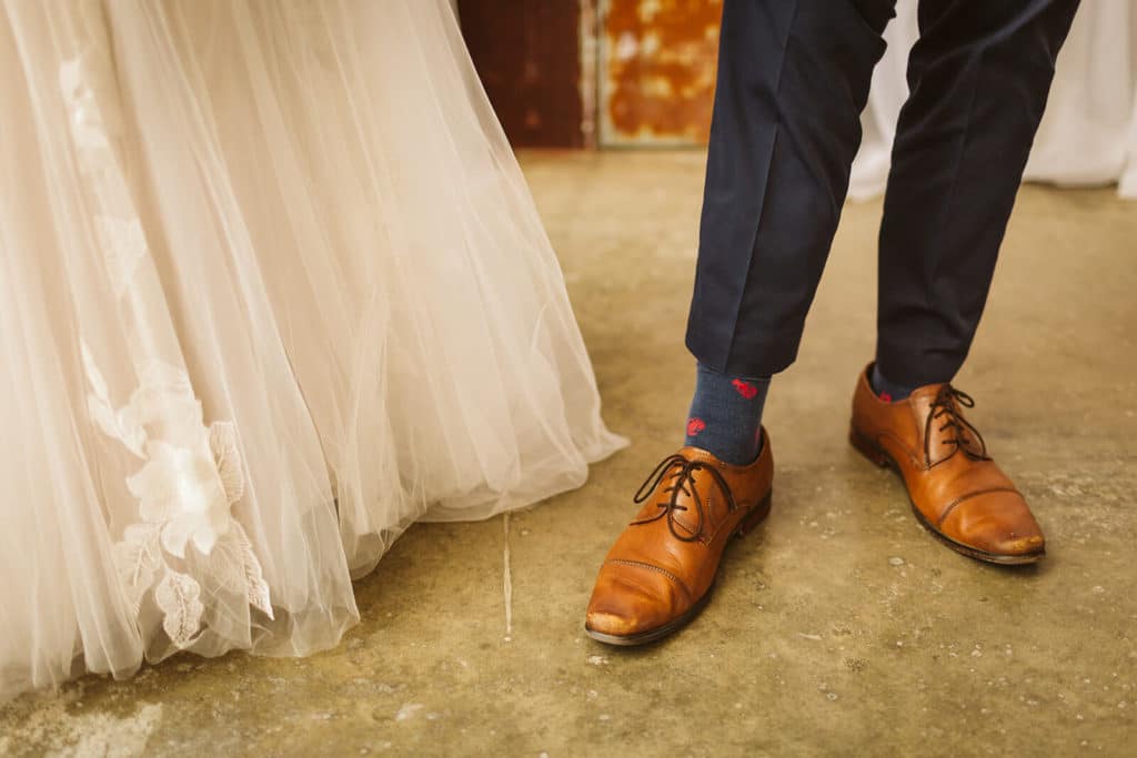 Bride and groom portraits at the Venue at Lilly Lou's. Photo by OkCrowe Photography.