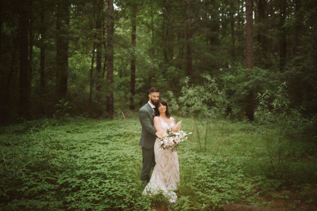 Newlywed portraits at Hiwassee River Weddings. Photo by OkCrowe Photography.