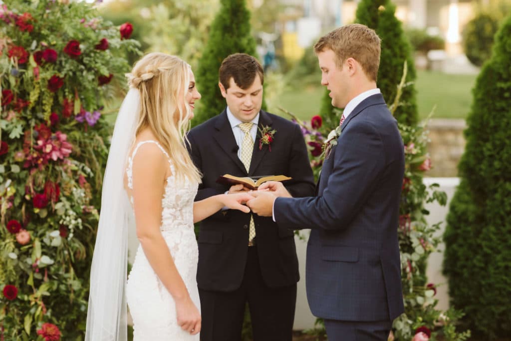 Wedding ceremony at the Common House in Chattanooga. Photo by OkCrowe Photography.