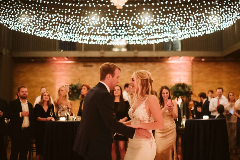 Wedding reception at the Common House in Chattanooga. Photo by OkCrowe Photography.