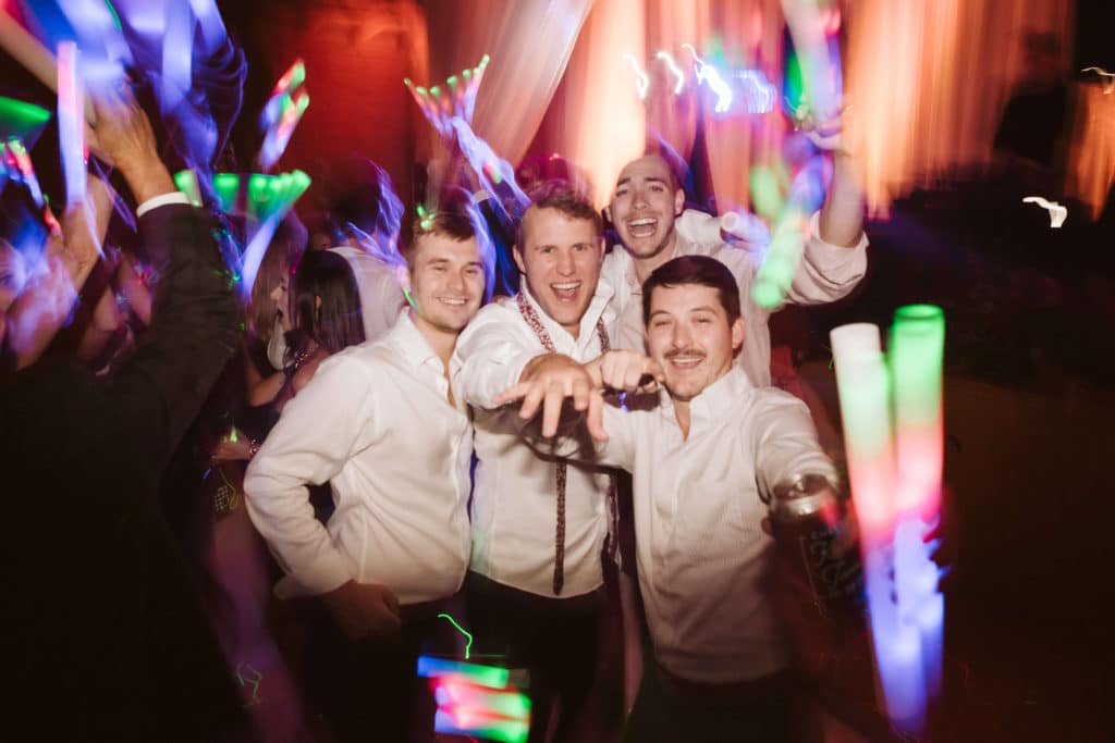 Dance floor after wedding reception at the Common House in Chattanooga. Photo by OkCrowe Photography.