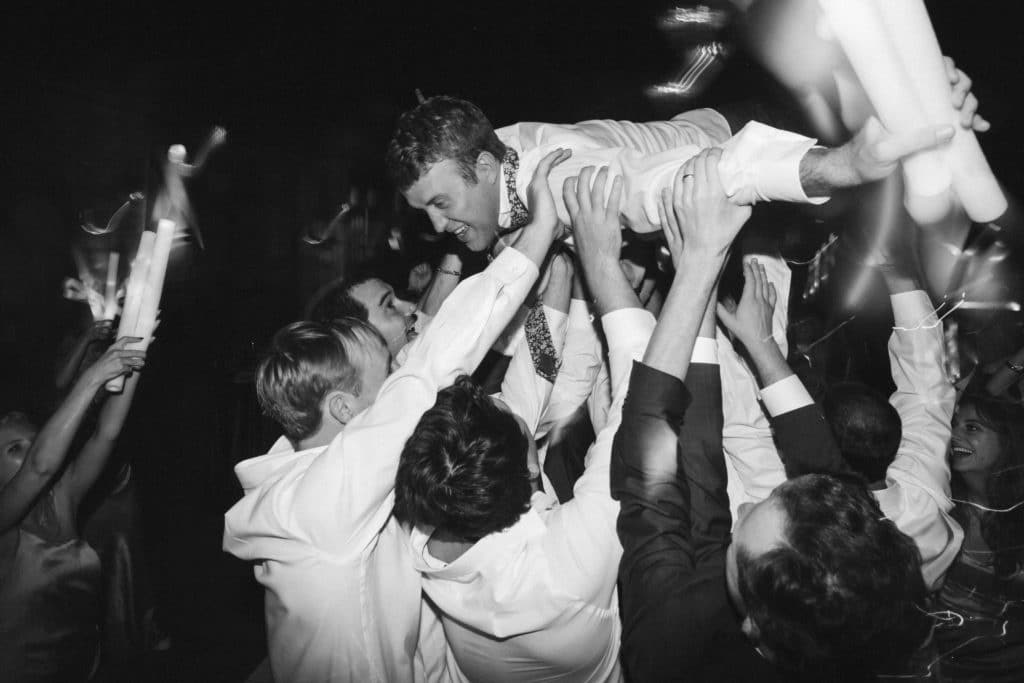 Dance floor after wedding reception at the Common House in Chattanooga. Photo by OkCrowe Photography.