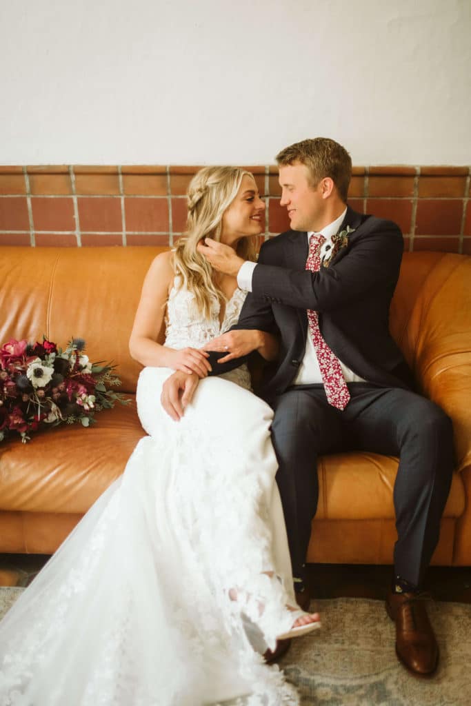 Bride and groom portraits at the Common House in Chattanooga. Photo by OkCrowe Photography.