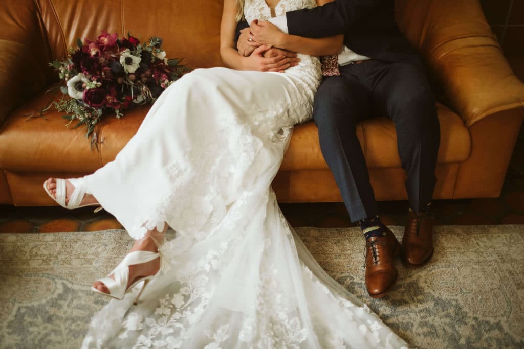 Bride and groom portraits at the Common House in Chattanooga. Photo by OkCrowe Photography.