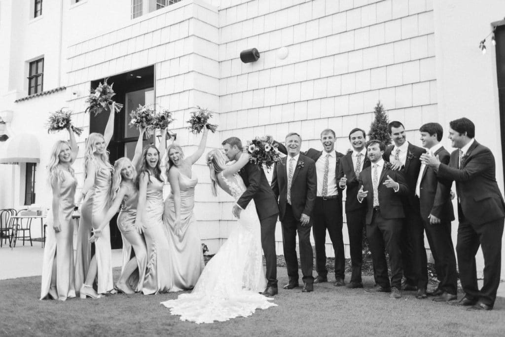 Wedding party portraits at the Common House in Chattanooga. Photo by OkCrowe Photography.