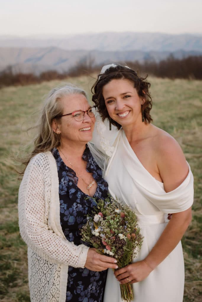 Friends and family at a secret North Carolina mountain elopement. Photo by OkCrowe Photography.