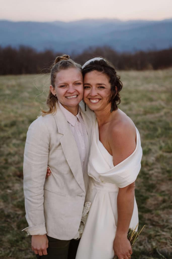 Friends and family at a secret North Carolina mountain elopement. Photo by OkCrowe Photography.