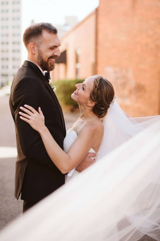 Newlywed portraits at the Waterhouse Pavilion. Photo by OkCrowe Photography.