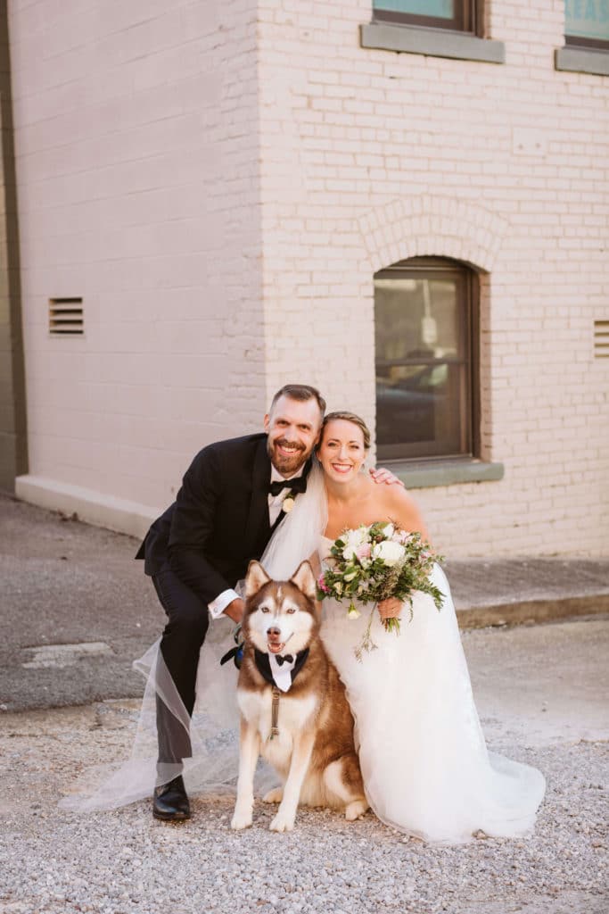 Newlywed portraits at the Waterhouse Pavilion. Photo by OkCrowe Photography.